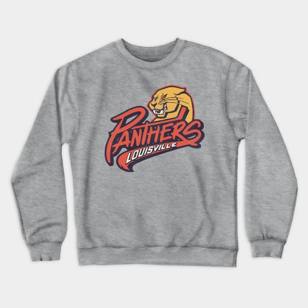 Defunct Louisville Panthers Hockey Team Crewneck Sweatshirt by Defunctland